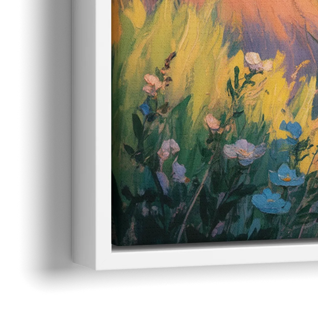 Rolling Hills of PEI - Close-Up White Frame Canvas