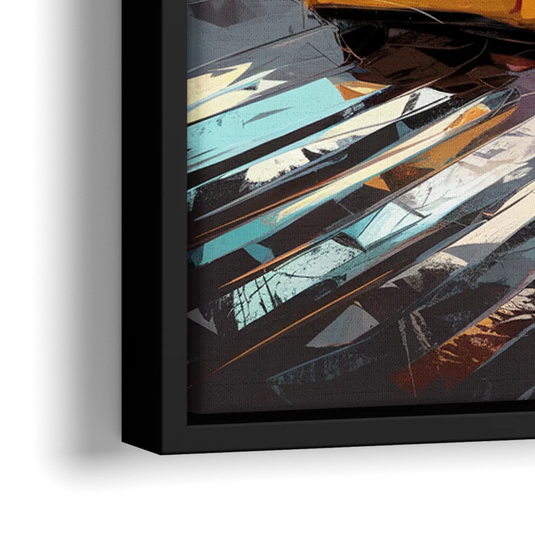New York City Taxi Cabs - Close-Up Black Frame Canvas