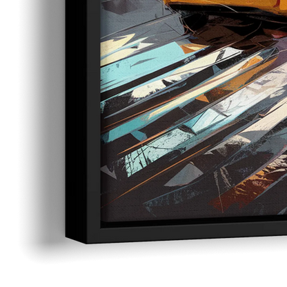 New York City Taxi Cabs - Close-Up Black Frame Canvas