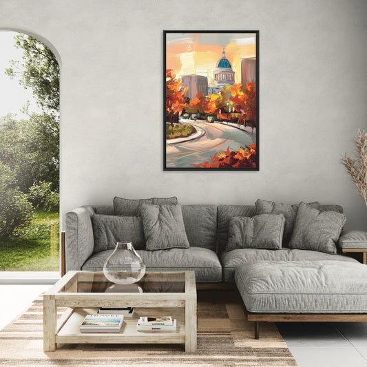 Lincoln Scenic Views - Living Room Black Frame Canvas