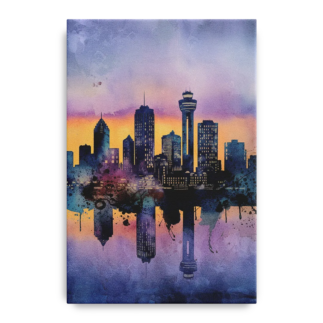 Buffalo Skyline Twilight - Canvas Wall Art