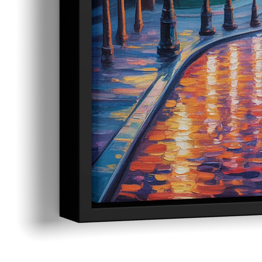 Parliament Hill Twilight - Close-Up Black Frame Canvas