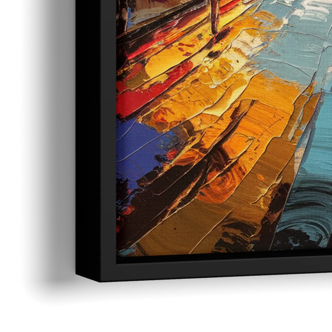 Las Vegas Fremont Street - Close-Up Black Frame Canvas
