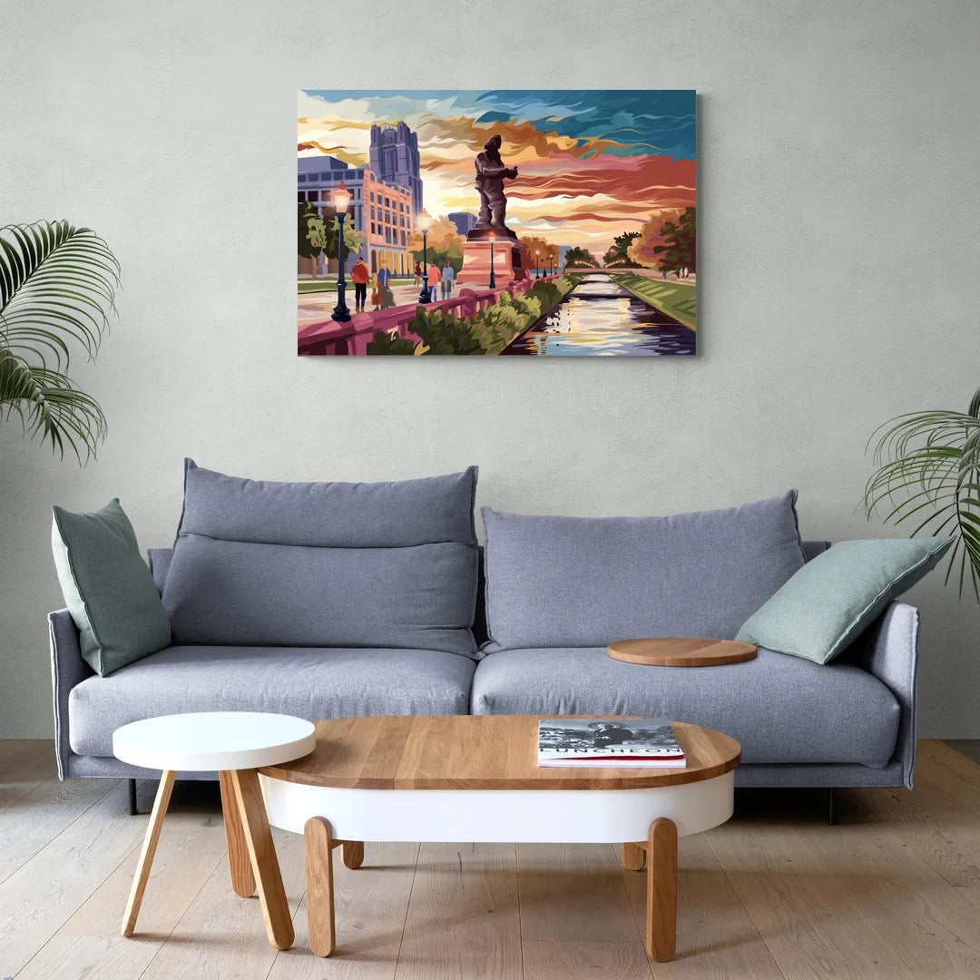 Wichita Historic Landmarks - Canvas Wall Art Living Room