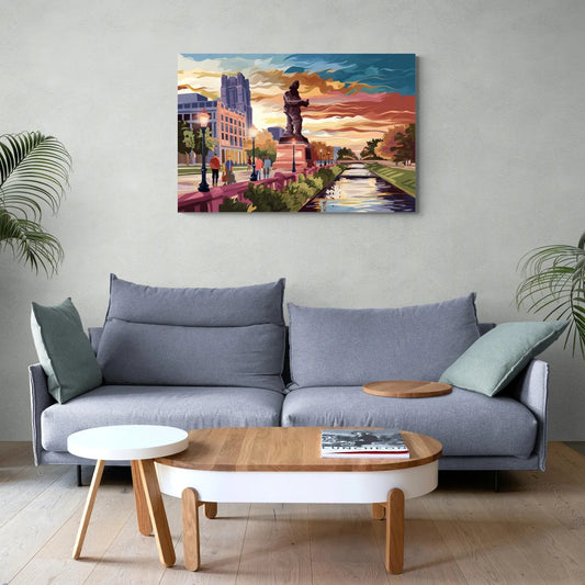 Wichita Historic Landmarks - Canvas Wall Art Living Room