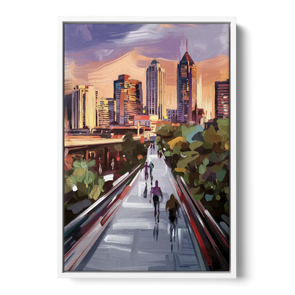 Atlanta Beltline Artwork - White Frame Canvas