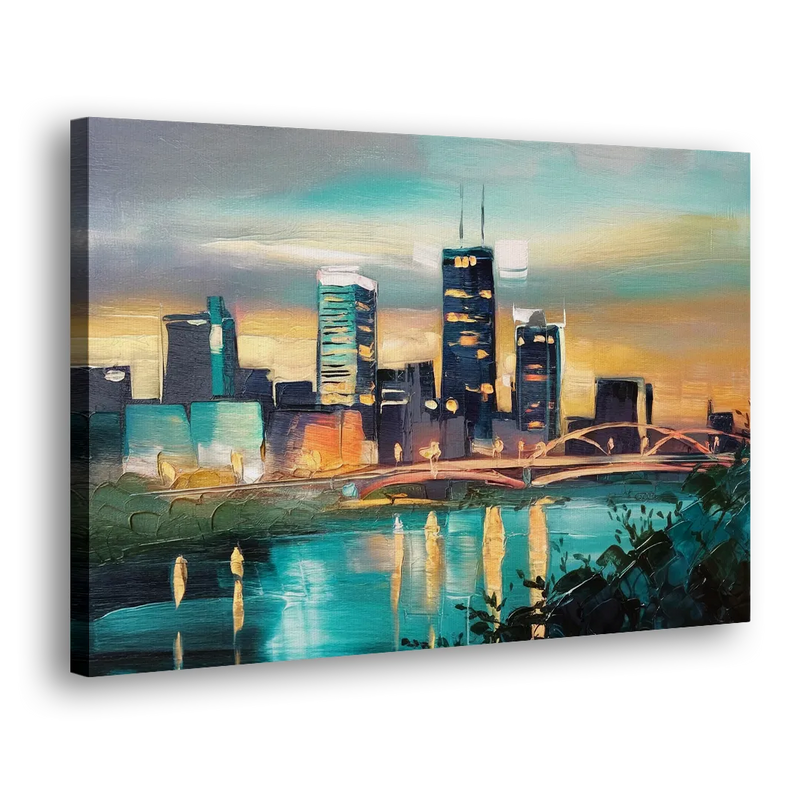 Des Moines Urban Charm - Canvas Print Art Sides