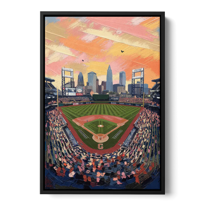 Cleveland Guardians Baseball Field - Black Frame Canvas