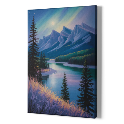 Banff National Park at Night - Canvas Print Art Sides