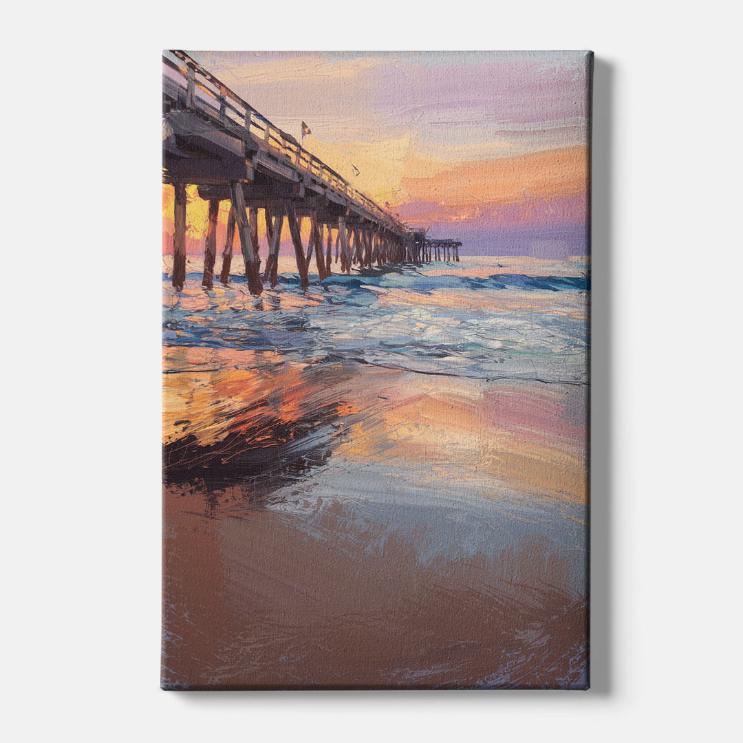 Virginia Beach Pier at Sunset - Canvas Wall Art