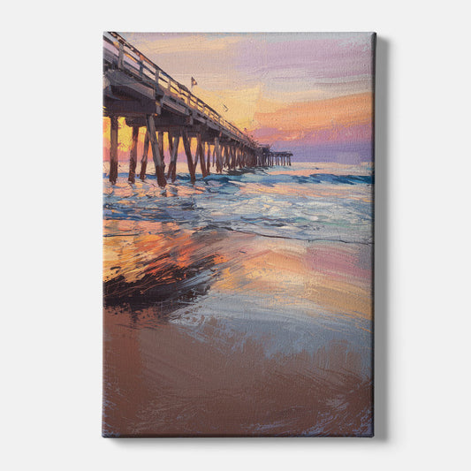 Virginia Beach Pier at Sunset - Canvas Wall Art