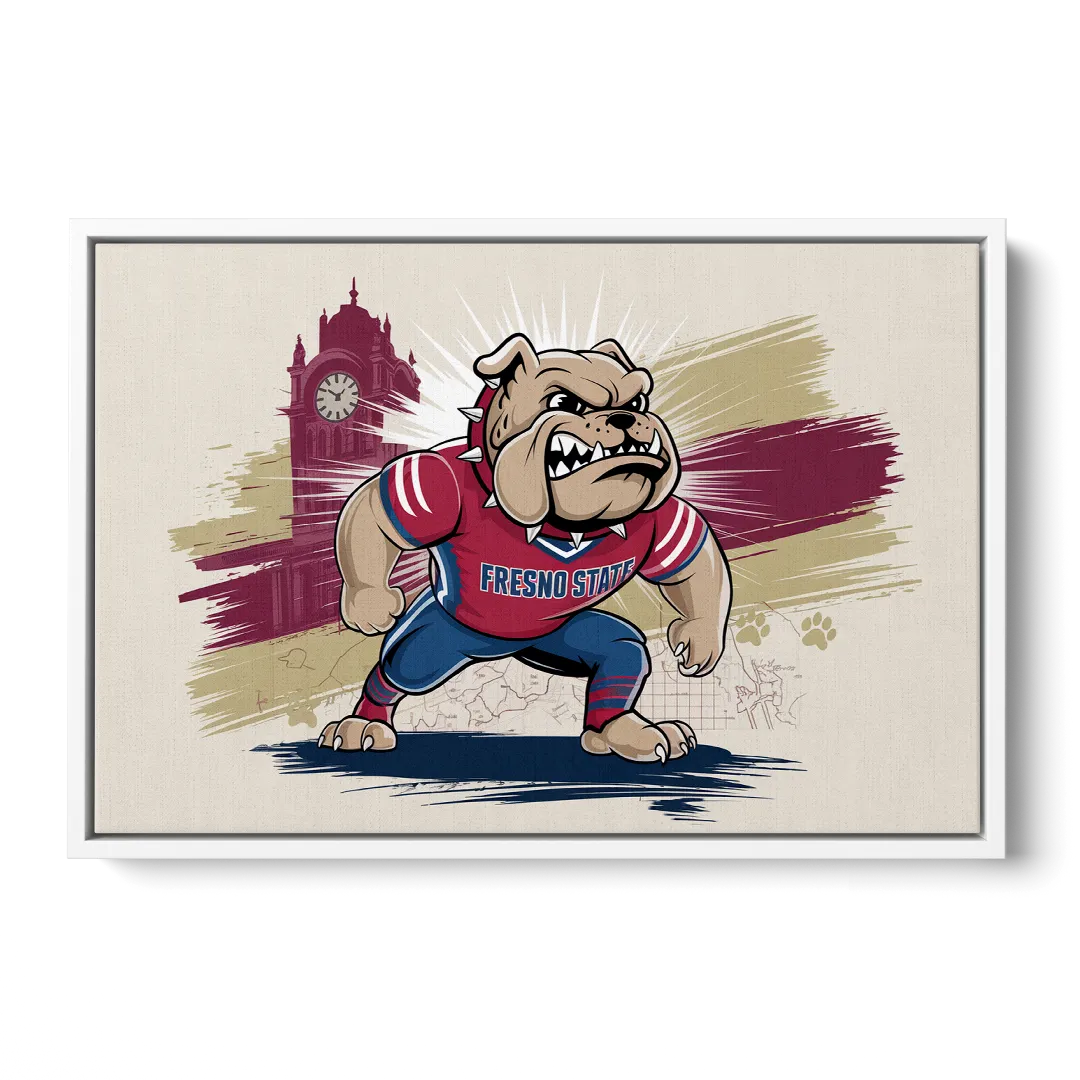 Fresno State Fans Unite - White Frame Canvas