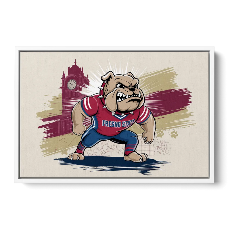 Fresno State Fans Unite - White Frame Canvas