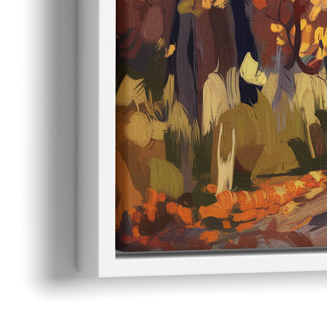 Knoxville Autumn Colors - Close-Up White Frame Canvas