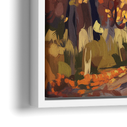 Knoxville Autumn Colors - Close-Up White Frame Canvas