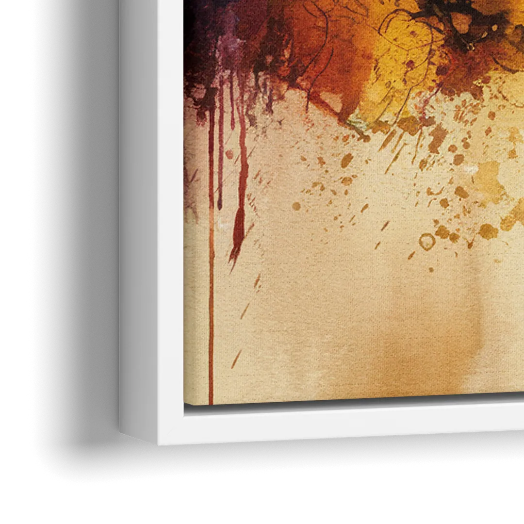 Buffalo Skyline with Fireworks - Close-Up White Frame Canvas