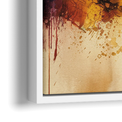 Buffalo Skyline with Fireworks - Close-Up White Frame Canvas