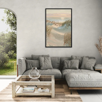 Cape May Coastal Serenity - Living Room Black Frame Canvas