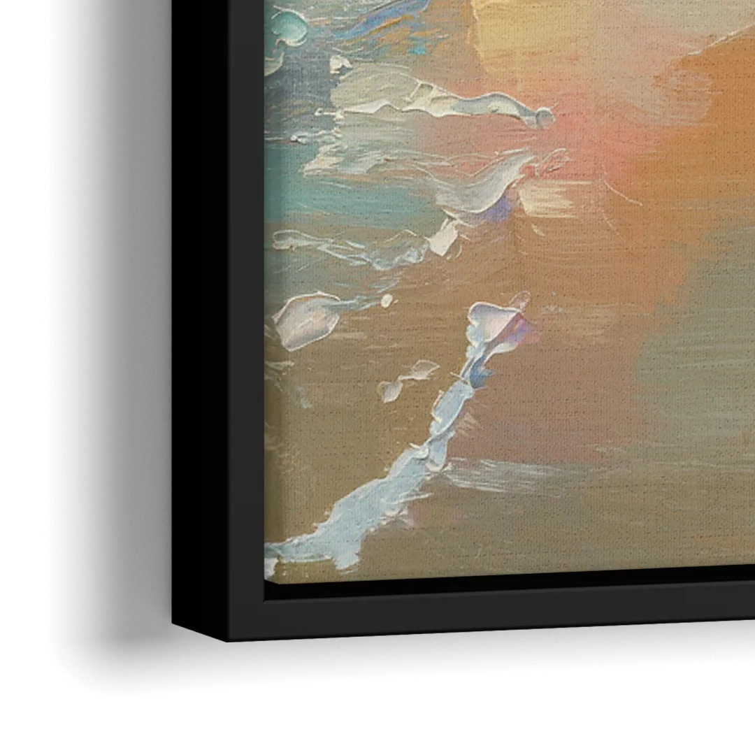 Virginia Beach Coastal Sunrise - Close-Up Black Frame Canvas