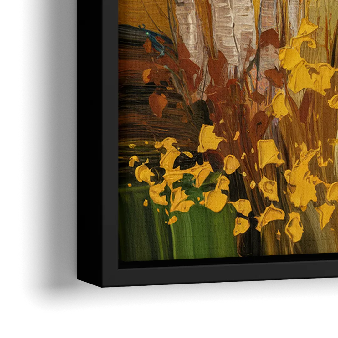 Aspen Golden Trees - Close-Up Black Frame Canvas