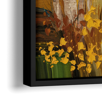 Aspen Golden Trees - Close-Up Black Frame Canvas