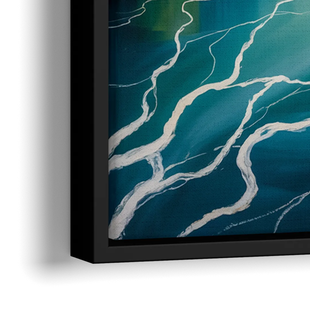 Niagara River Rapids - Close-Up Black Frame Canvas