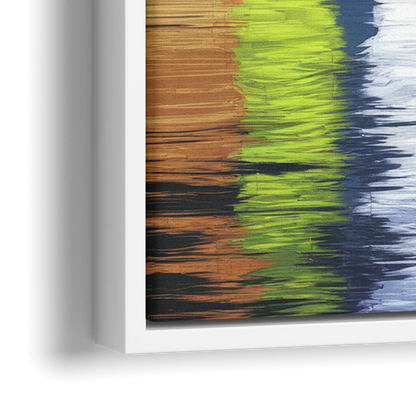 Dallas Skyline Reflection - Close-Up White Frame Canvas