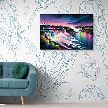 Niagara Falls at Night - Canvas Wall Art Living Room