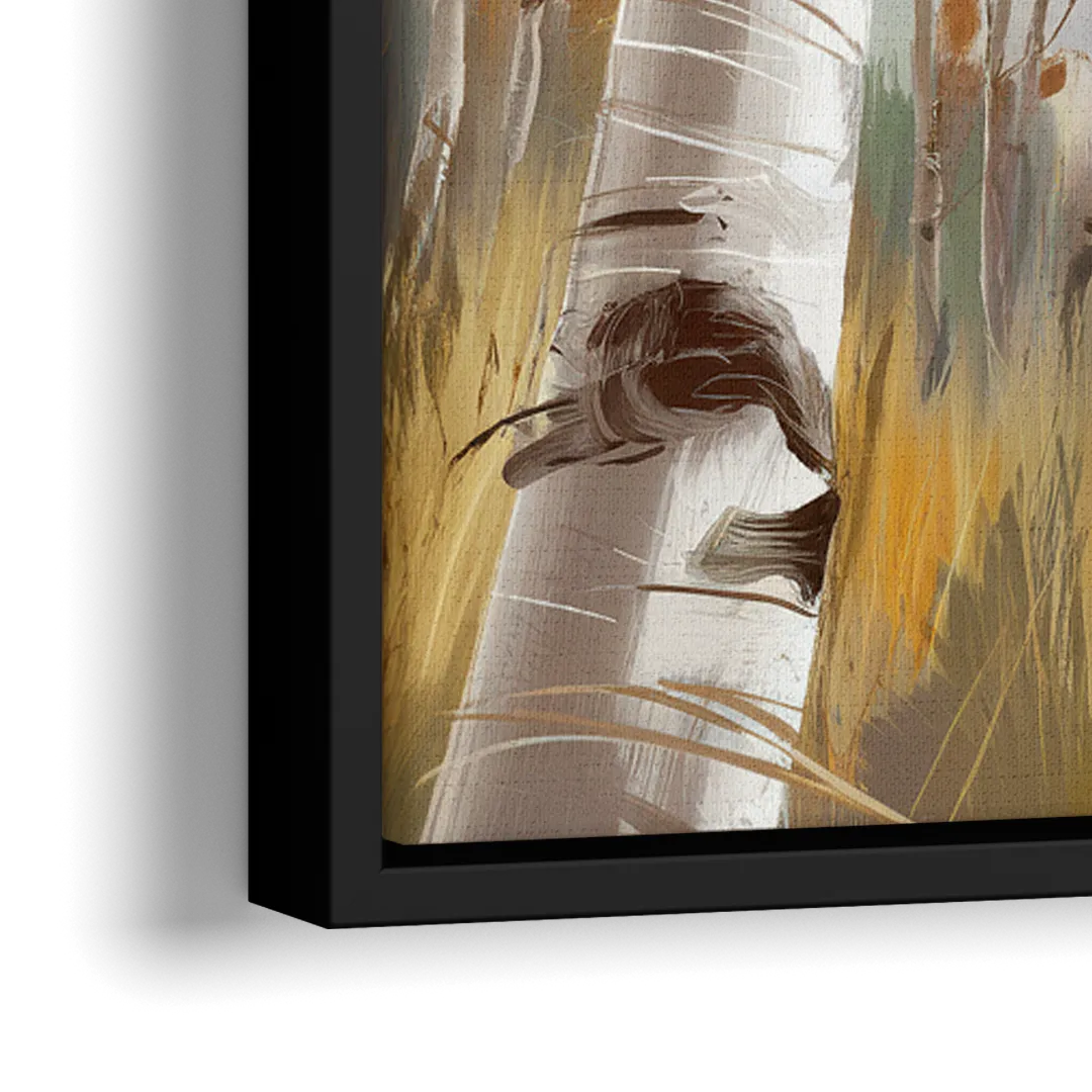 Aspen Tree Canopy - Close-Up Black Frame Canvas