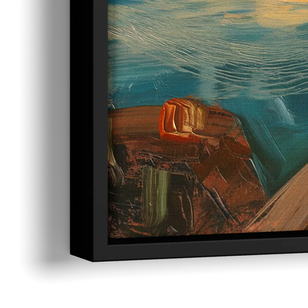 Chesapeake Bay Nautical Charm - Close-Up Black Frame Canvas