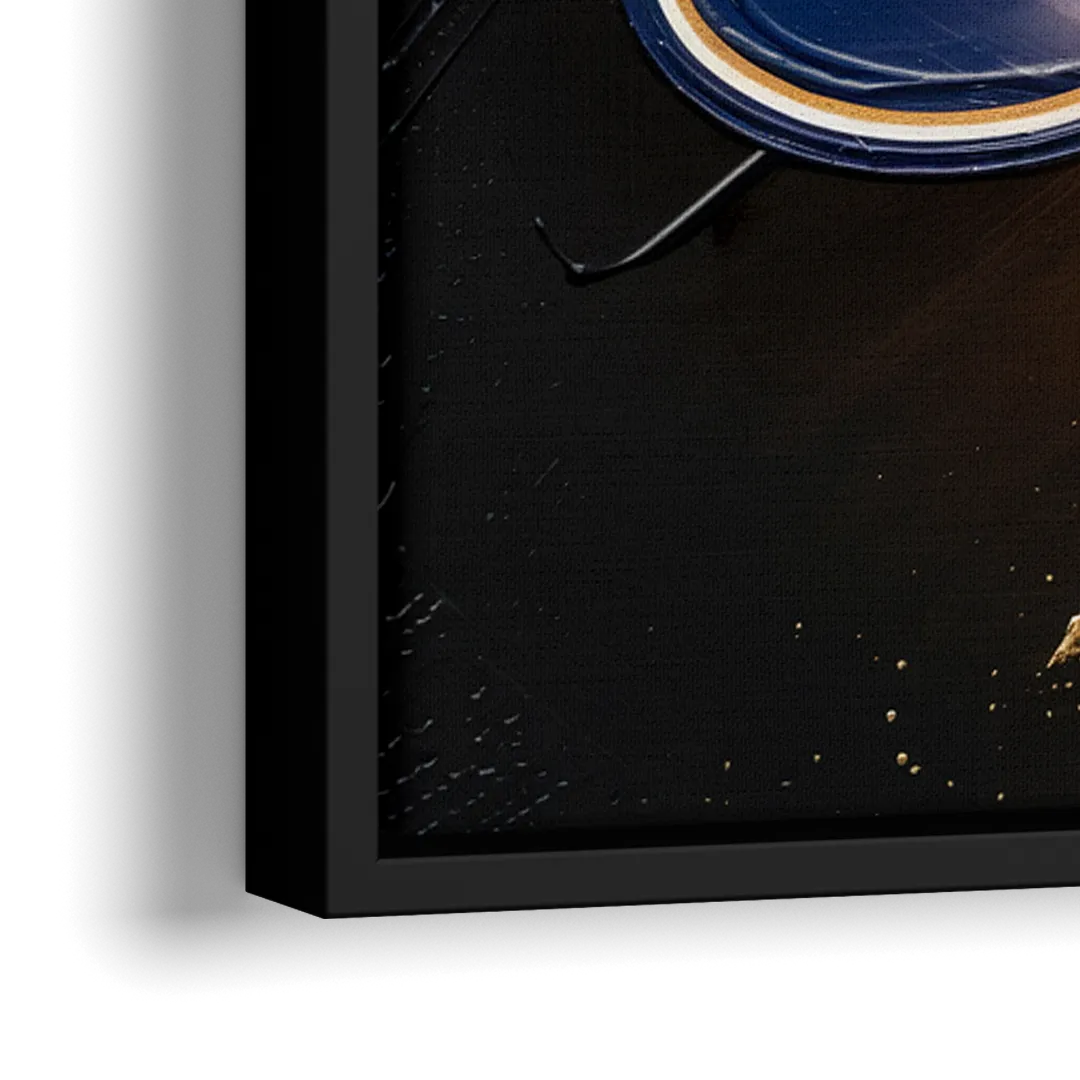 St. Louis Blues Hockey Theme - Close-Up Black Frame Canvas