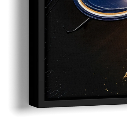 St. Louis Blues Hockey Theme - Close-Up Black Frame Canvas