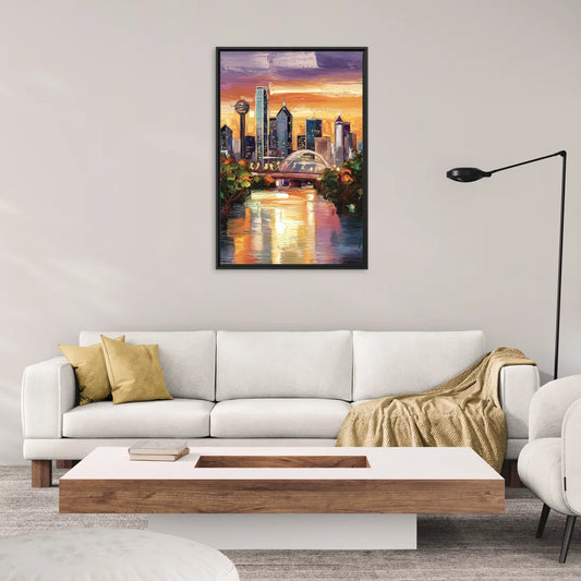 Dallas Cultural Heritage - Living Room Black Frame Canvas