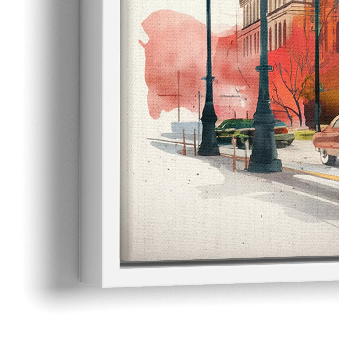 Buffalo Historic Downtown - Close-Up White Frame Canvas