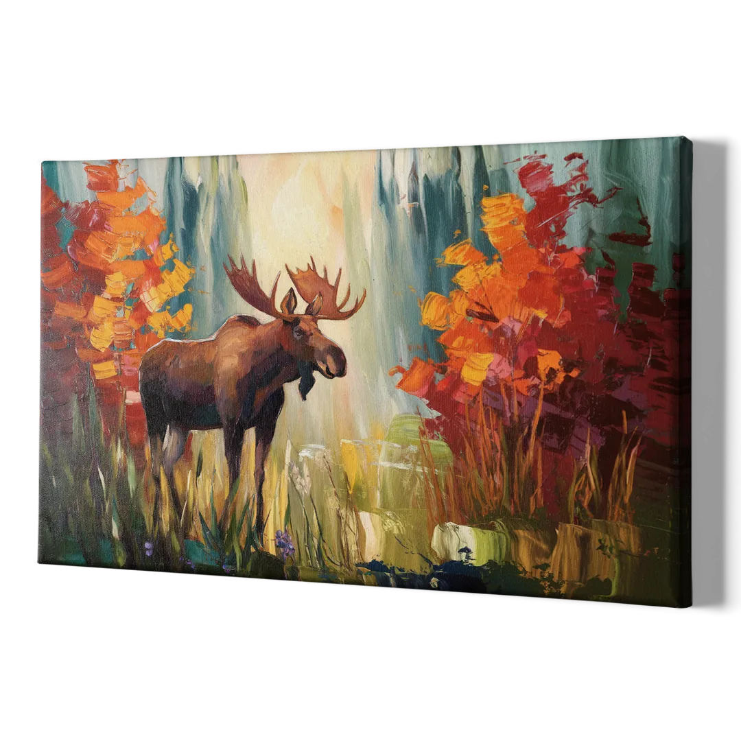 Anchorage Moose In The Wild - Canvas Print Art Sides