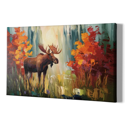Anchorage Moose In The Wild - Canvas Print Art Sides