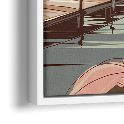 Bar Harbor New England Charm - Close-Up White Frame Canvas