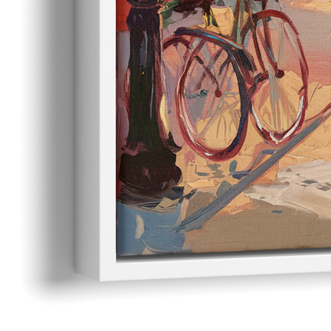 Mackinac Island Main Street Charm - Close-Up White Frame Canvas