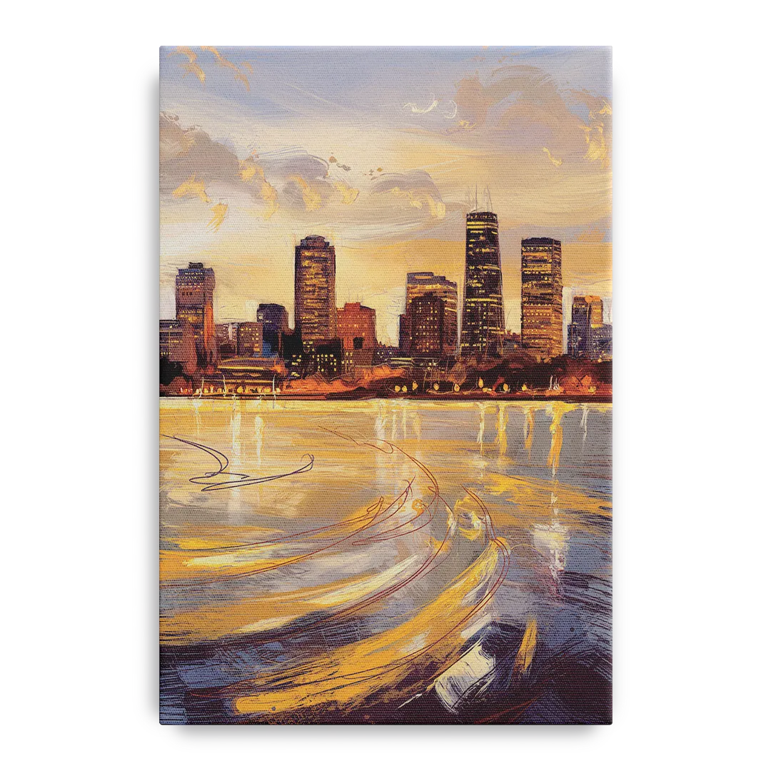 Boston Skyline with Charles River - Canvas Wall Art