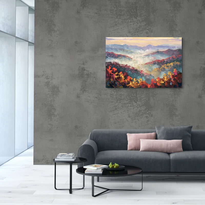 Knoxville Smoky Mountains Scene - Canvas Wall Art Living Room