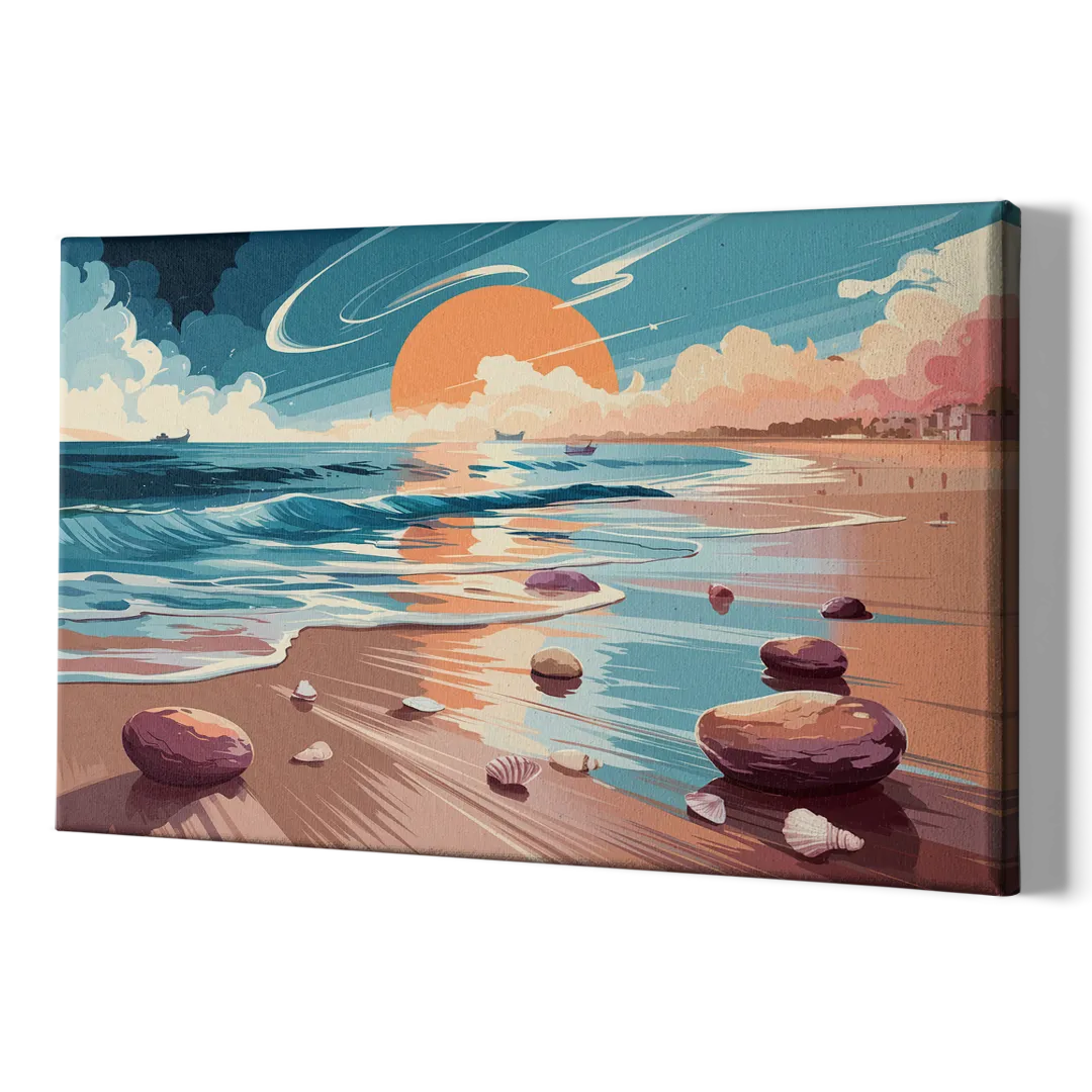 Corpus Christi Beach Sunset - Canvas Print Art Sides