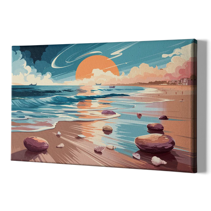 Corpus Christi Beach Sunset - Canvas Print Art Sides