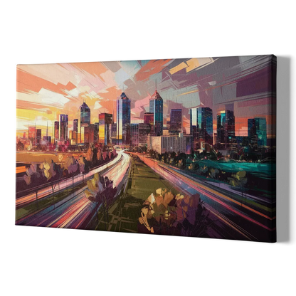 Atlanta Midtown Skyline - Canvas Print Art Sides