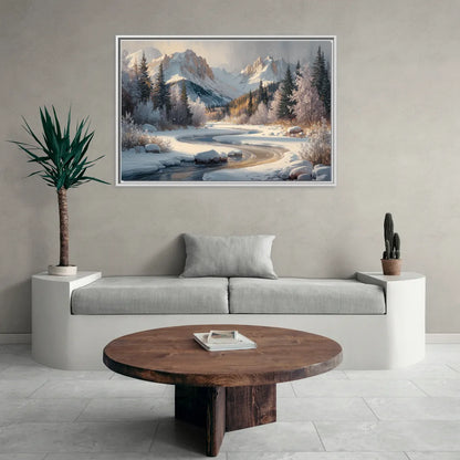 Colorado Springs Winter Wonderland - Living Room White Frame Canvas