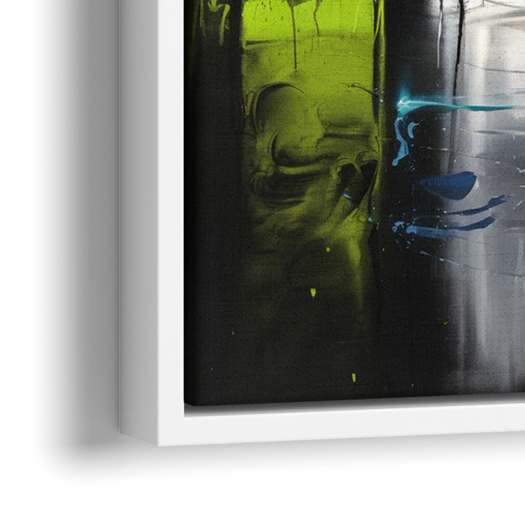 Sacramento Urban Street Art - Close-Up White Frame Canvas