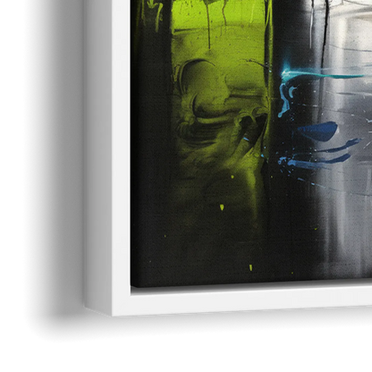 Sacramento Urban Street Art - Close-Up White Frame Canvas
