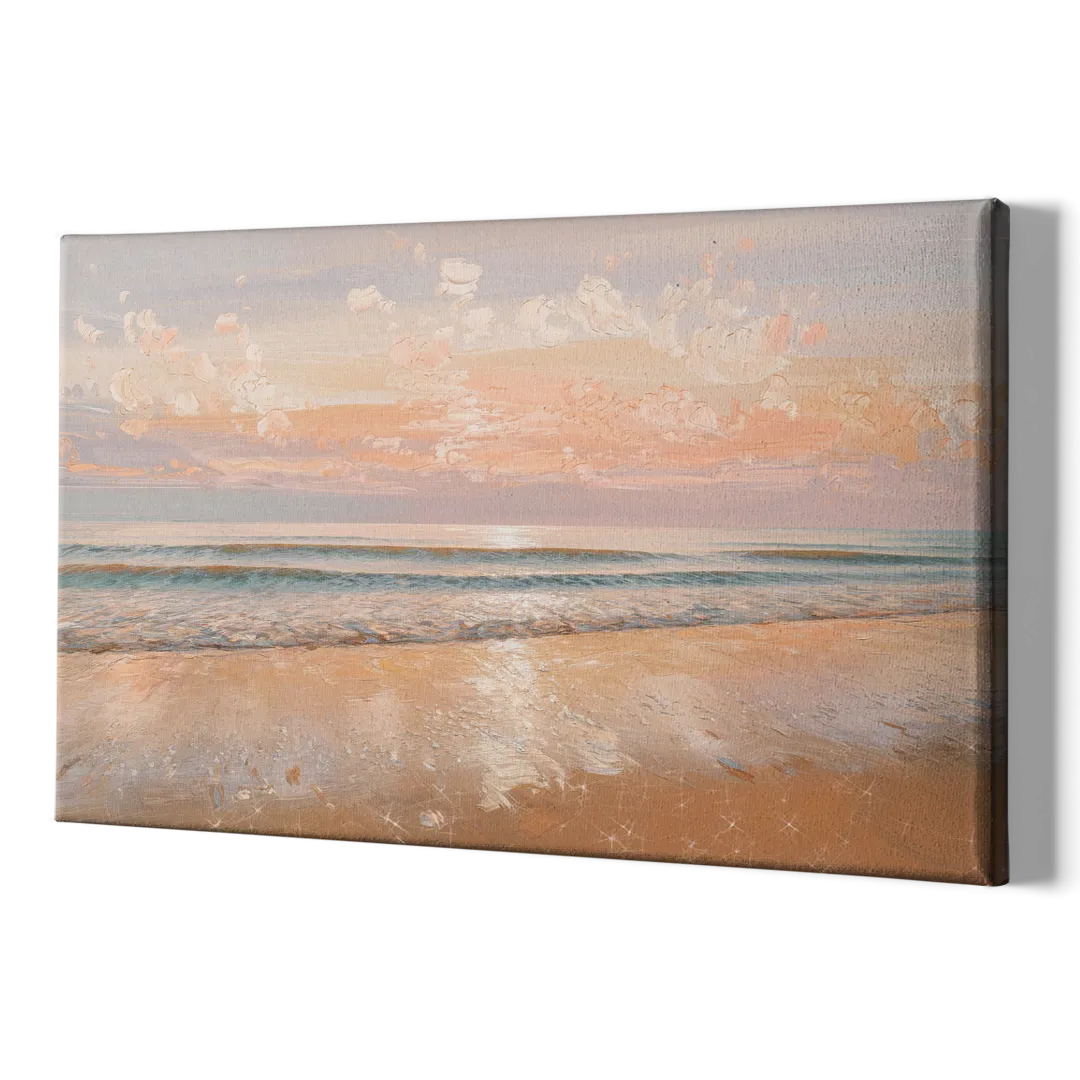 Seaside Waves And Sand - Canvas Print Art Sides
