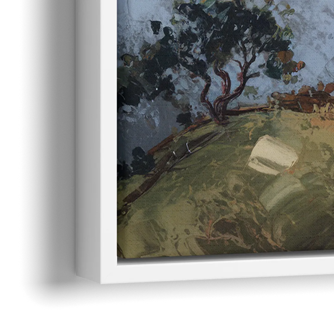 San Francisco Foggy Morning - Close-Up White Frame Canvas