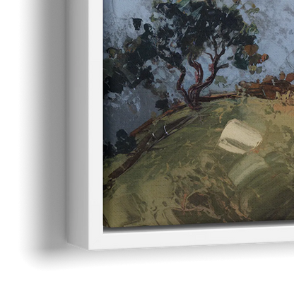 San Francisco Foggy Morning - Close-Up White Frame Canvas