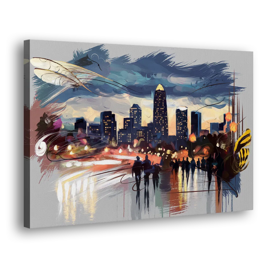 Charlotte Hornets Tribute - Canvas Print Art Sides